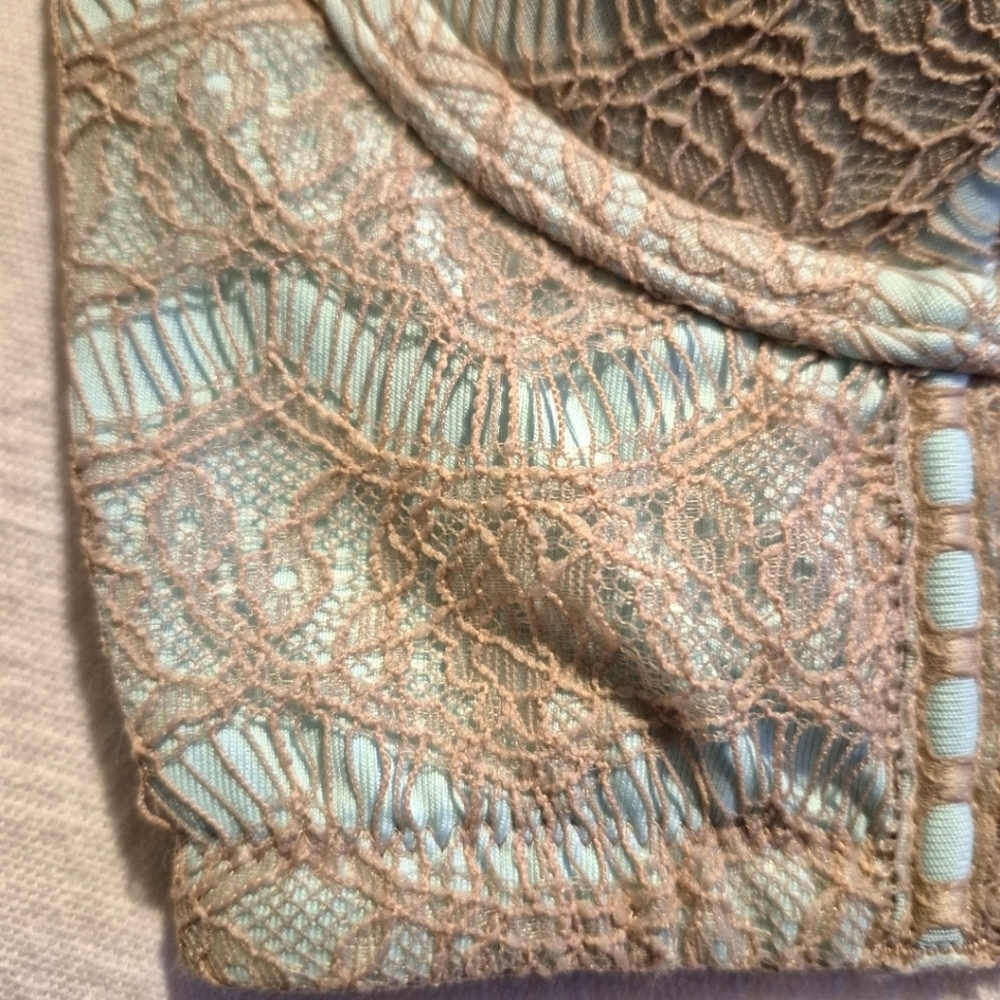 Anthropologie women's 34C turquoise with tan lace overlay underwire bra NWT - Picture 6 of 8